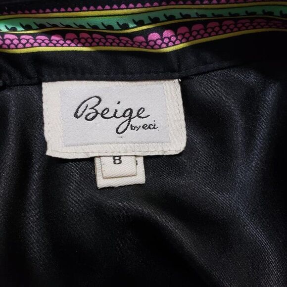 Beige by eci Multicolor Floral V-Neck Sleeveless Dress – Size 8 - Picture 6 of 12